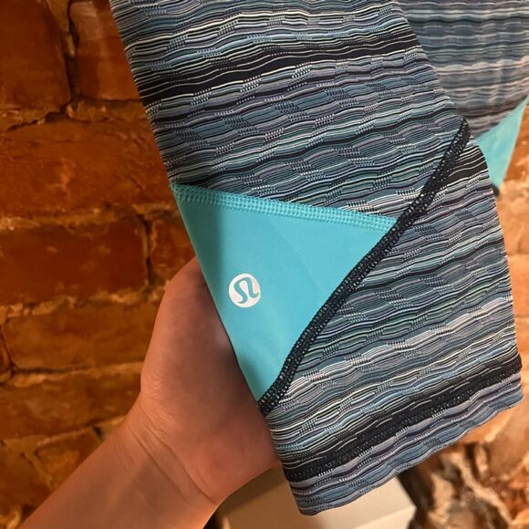 Lululemon Pace Rival Crop Space Dye Twist Naval Blue Peacock Blue Size 4 - Picture 6 of 7